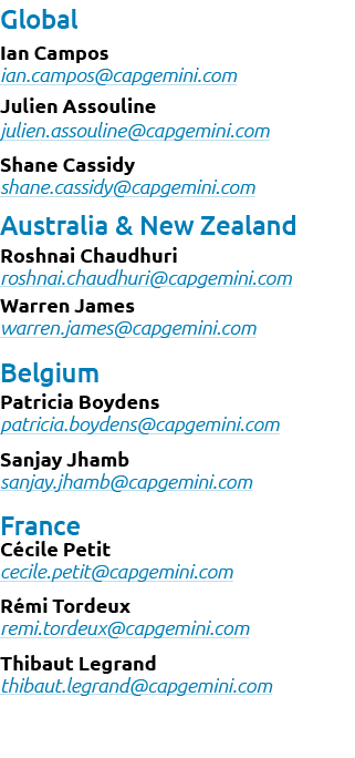 Global Ian Campos ian.campos@capgemini.com Julien Assouline julien.assouline@capgemini.com Shane Cassidy shane.cassid...