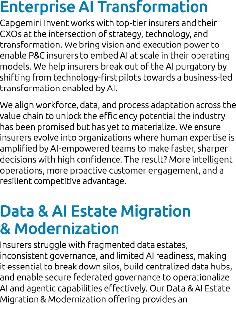 Enterprise AI Transformation Capgemini Invent works with top‑tier insurers and their CXOs at the intersection of stra...